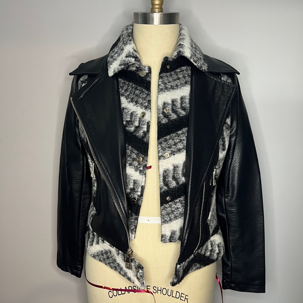 GUESS Mixed Fabric Moto Jacket